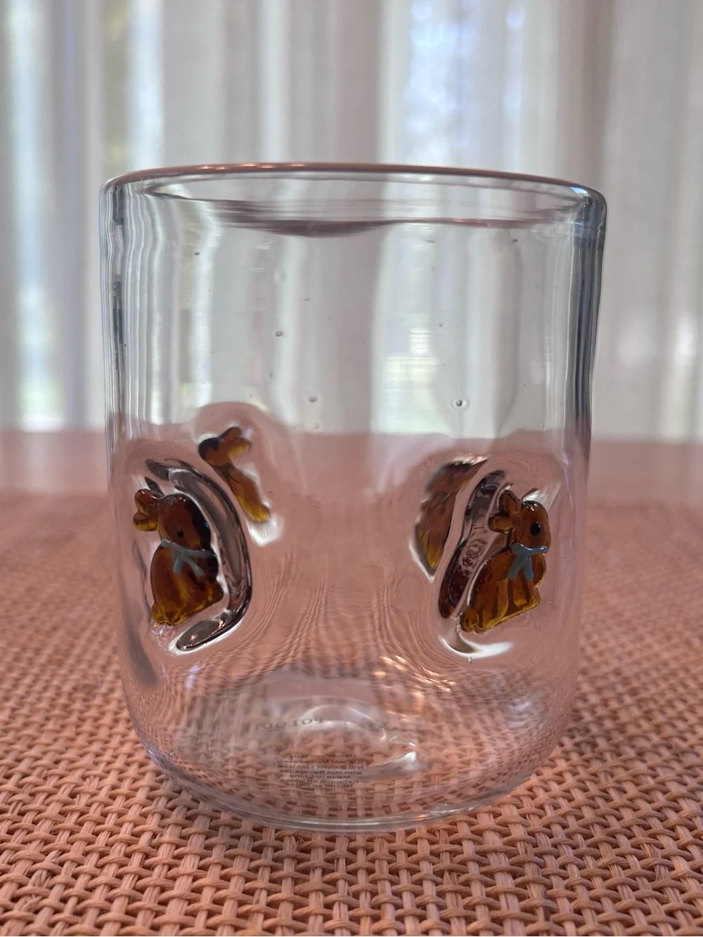 NWT Anthropologie Icon Juice Hand-Blown Glass w/Chocolate Easter Bunny. 17.25 oz